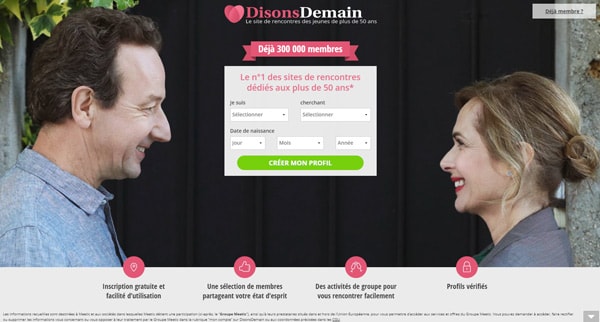 Avis site de rencontre senior Disons Demain